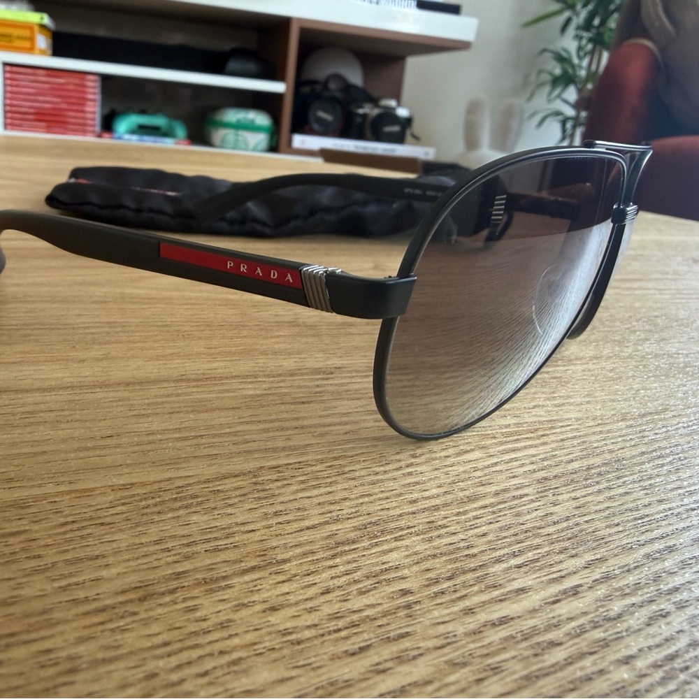 Prada Black Frame Sunglasses Aviator